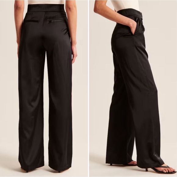 Abercrombie & Fitch Satin Tailored Wide Leg Pant 31 | 12 - Picture 2 of 10